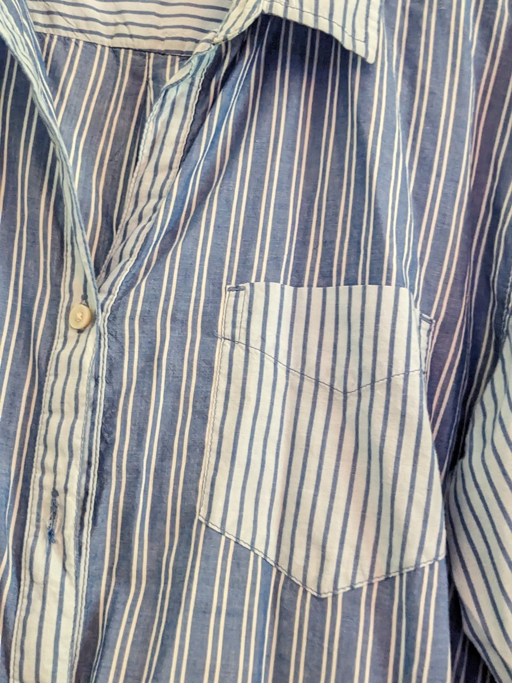 Blue Striped Button-Up Shirt Hamptons Weekend Rich Girl Starter Pack - Picture 3 of 8
